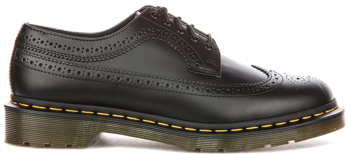 Dr Martens 3989 Brogue Yellow Stich In Black Leather