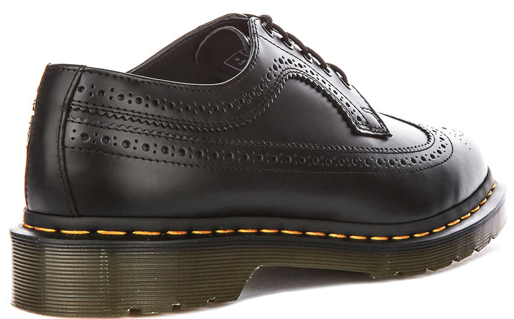 Dr Martens 3989 Brogue Yellow Stich In Black Leather