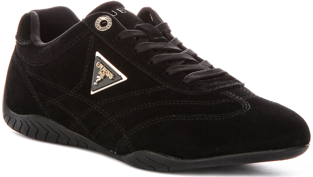 Guess Gabiey Suede Running Shoes In Black For Women