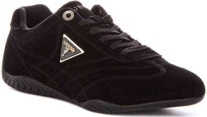 Guess Gabiey Suede Running Shoes In Black For Women