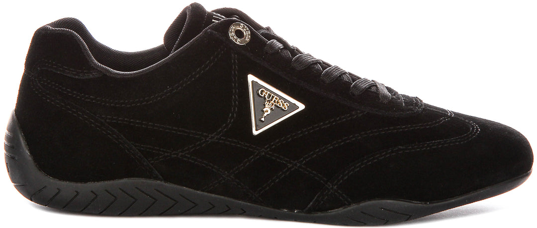 Guess Gabiey Suede Running Shoes In Black For Women