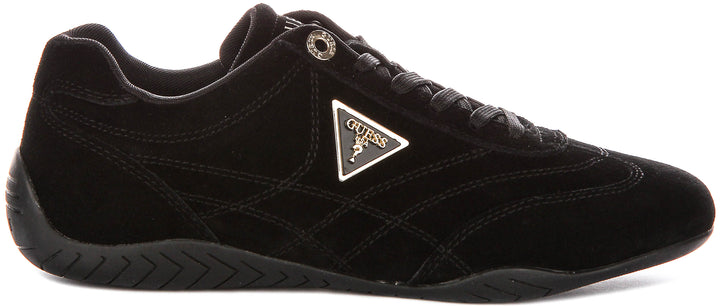 Guess Gabiey Suede Running Shoes In Black For Women