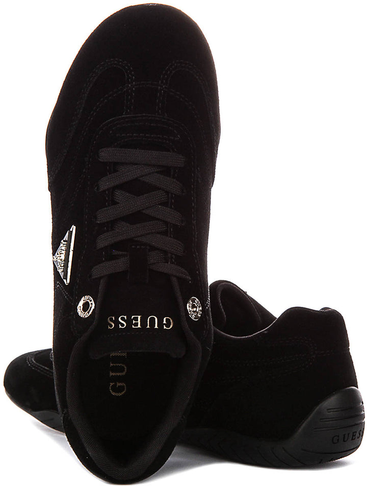 Guess Gabiey Suede Running Shoes In Black For Women
