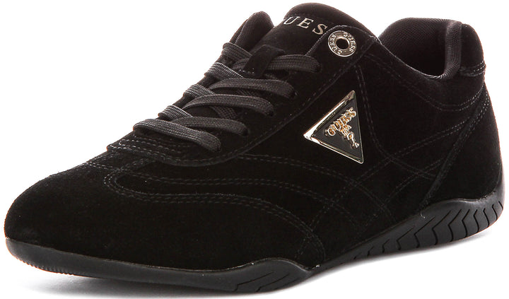 Guess Gabiey Suede Running Shoes In Black For Women