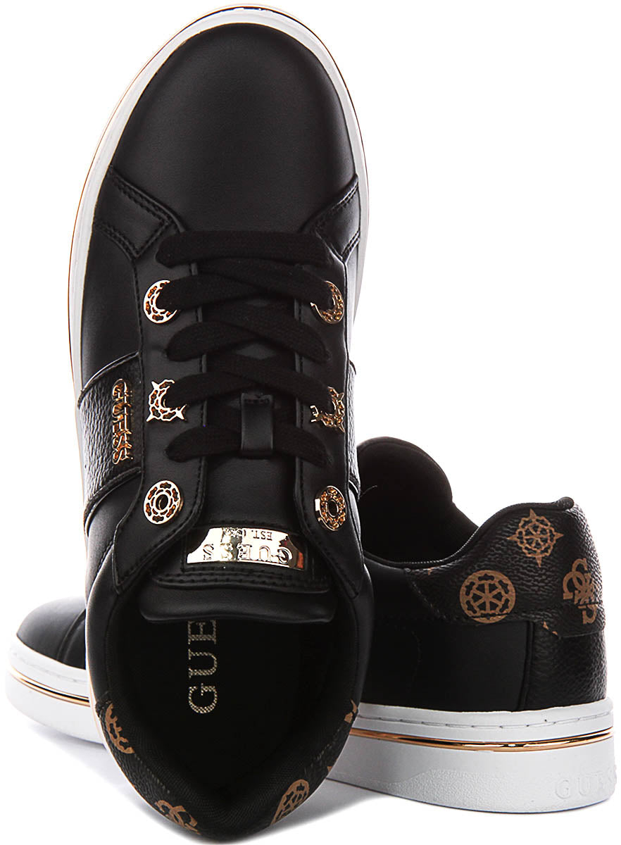 Guess Stew Side Logo Sneaker In Black For Women