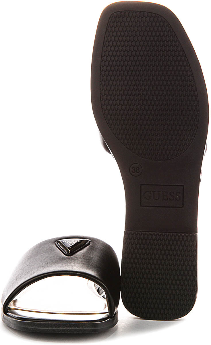 Guess Ramlan Logo Sandals In Black For Women