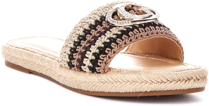 Guess Kaylis Logo Sandals In Black For Women