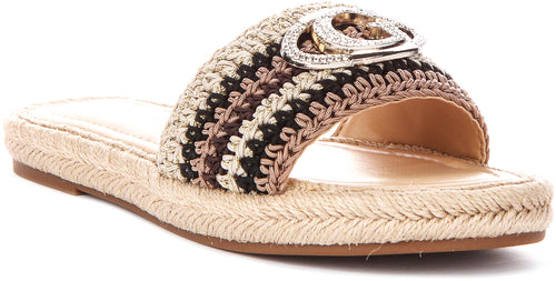 Guess Kaylis Logo Sandals In Black For Women