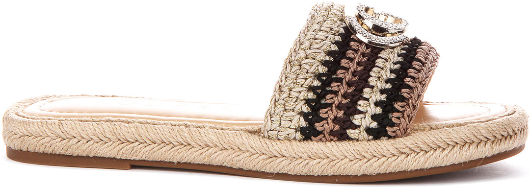 Guess Kaylis Logo Sandals In Black For Women