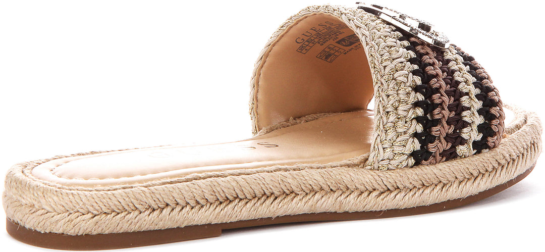 Guess Kaylis Logo Sandals In Black For Women