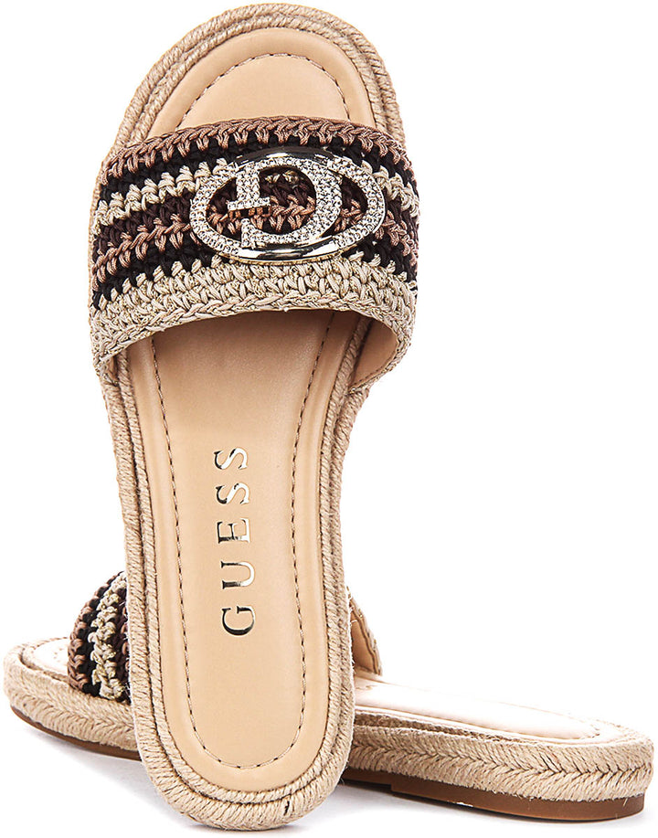 Guess Kaylis Logo Sandals In Black For Women