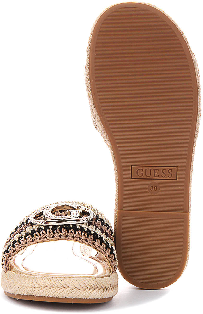 Guess Kaylis Logo Sandals In Black For Women