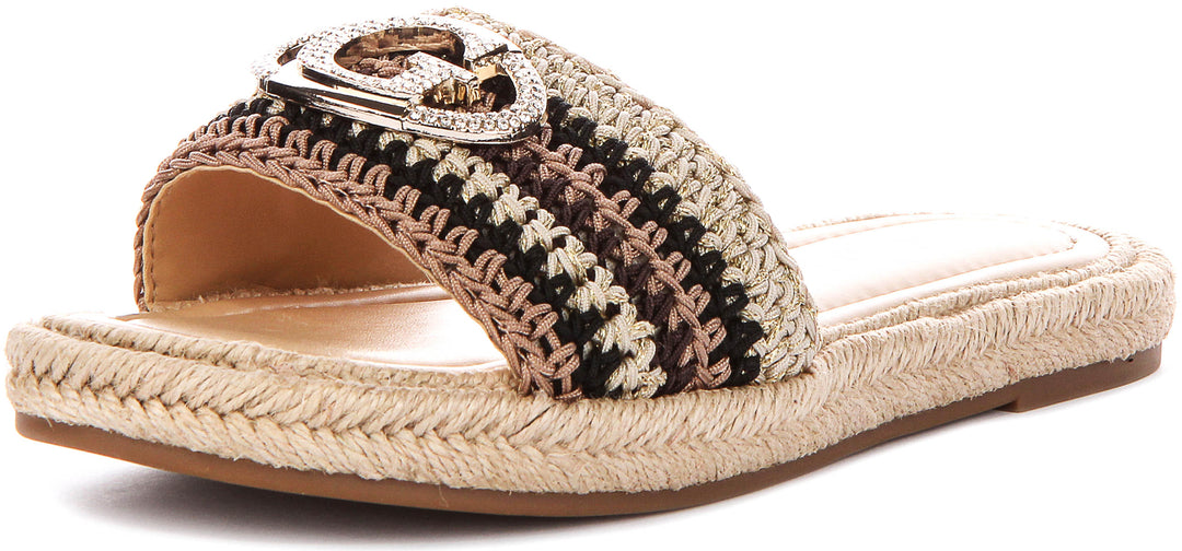 Guess Kaylis Logo Sandals In Black For Women