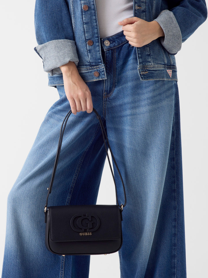 Guess Isola Logo Cross Body Bag In Black For Women