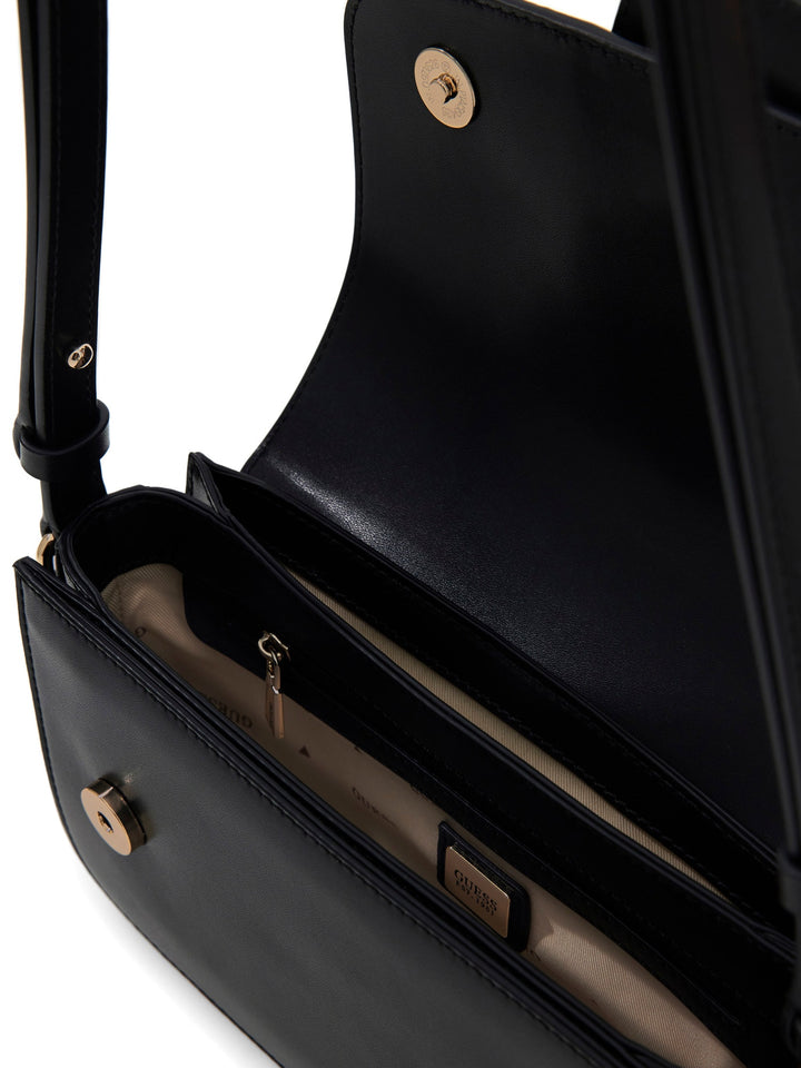 Guess Janie Logo Cross Body Bag In Black For Women