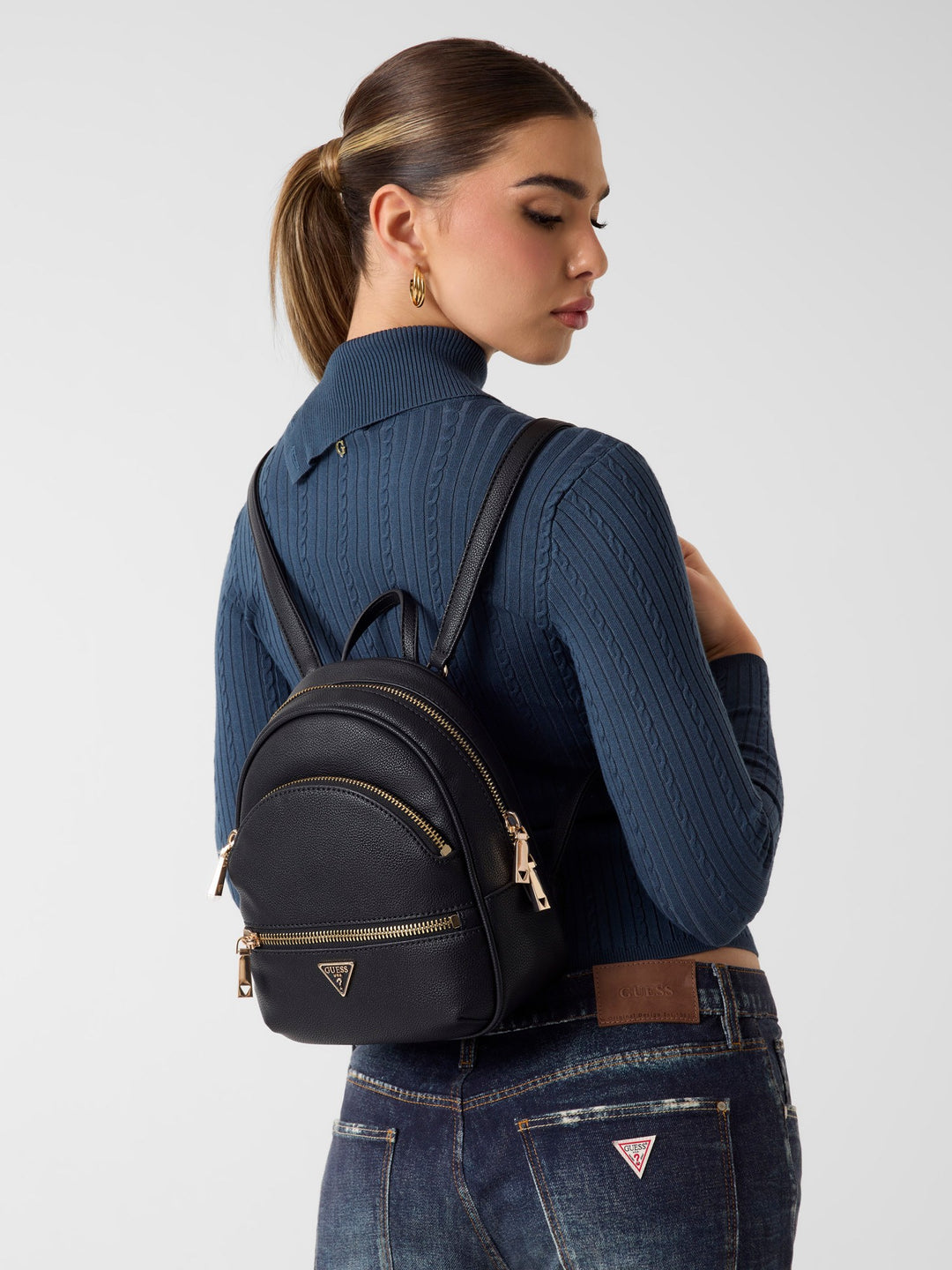 guess mini denim backpack Ladies Brand GUESS CB3068033 DB3068033-DEN Rental Cars Guess Backpack Denim