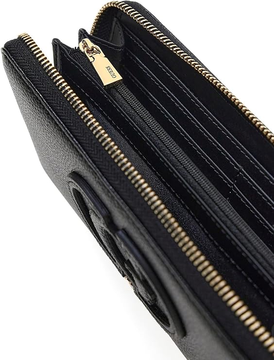 Guess Isola Logo Maxi Wallet In Black For Women