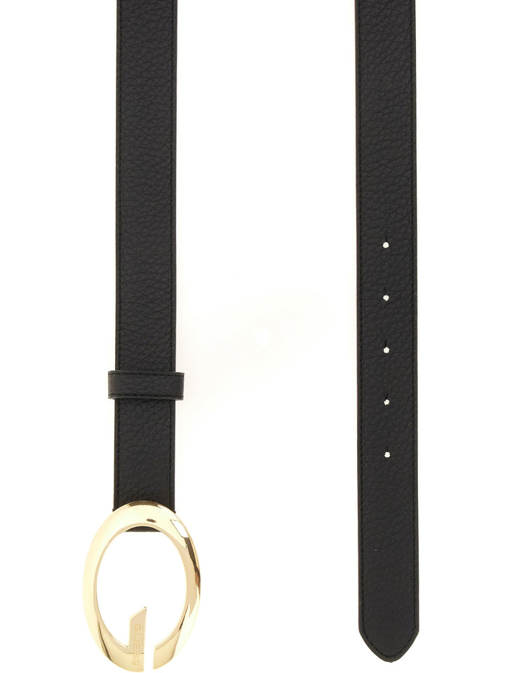 Guess Camden Golden G Logo Belt In Black For Women