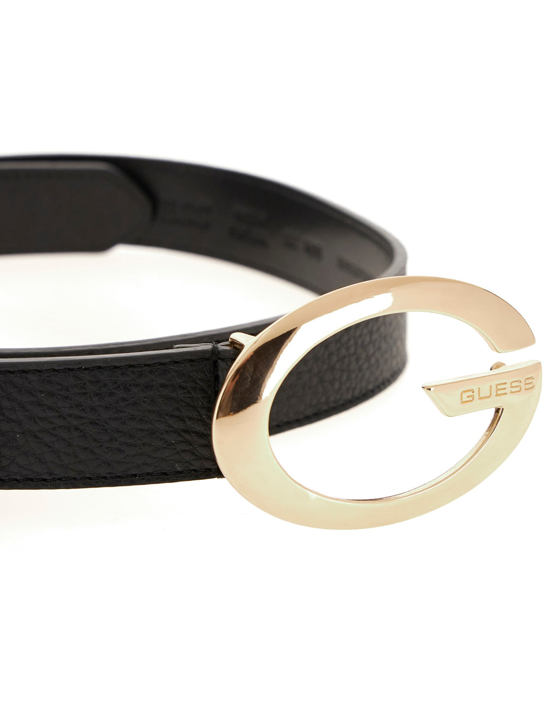 Guess Camden Golden G Logo Belt In Black For Women