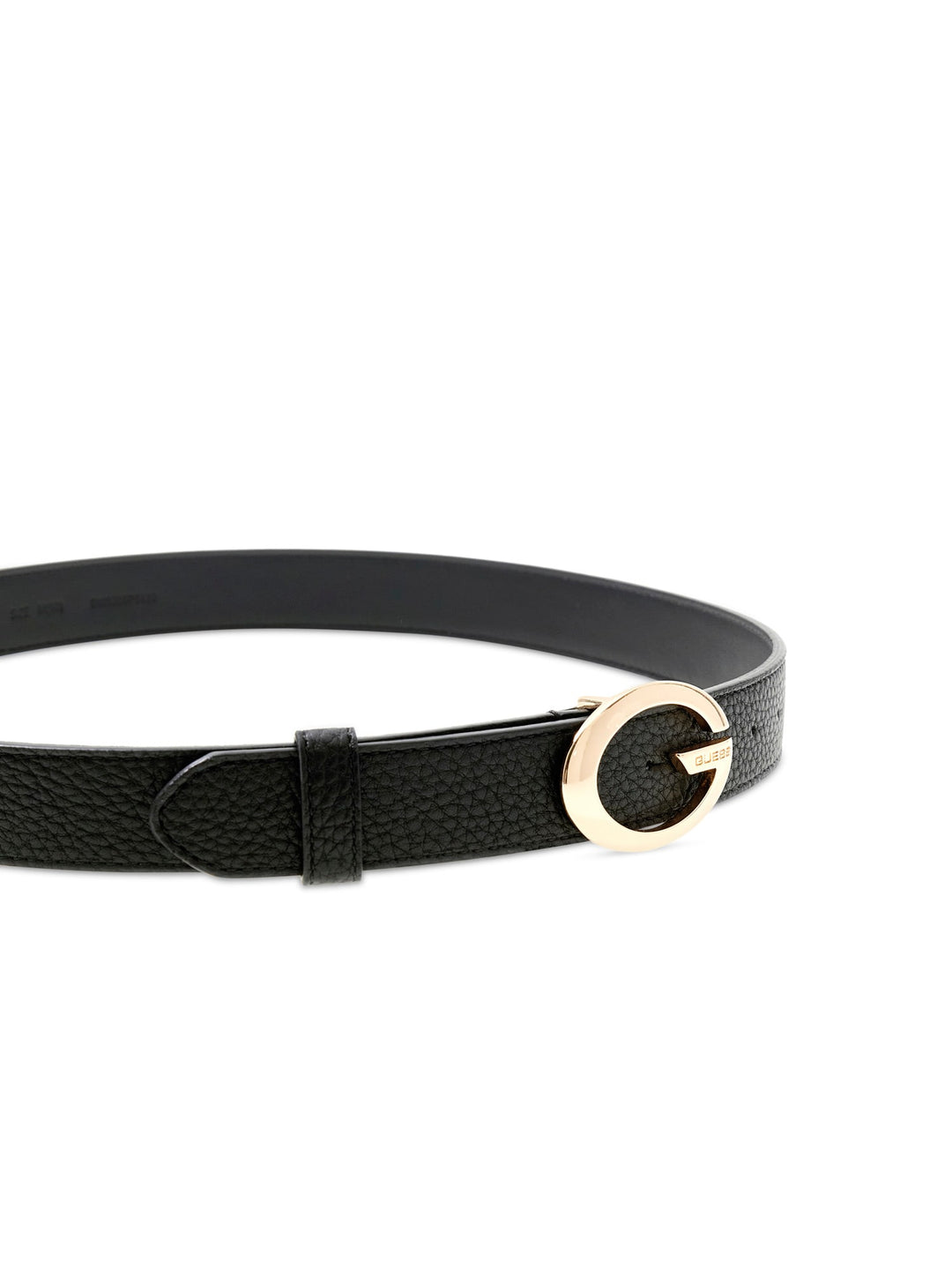 Guess Camden Golden G Logo Belt In Black For Women