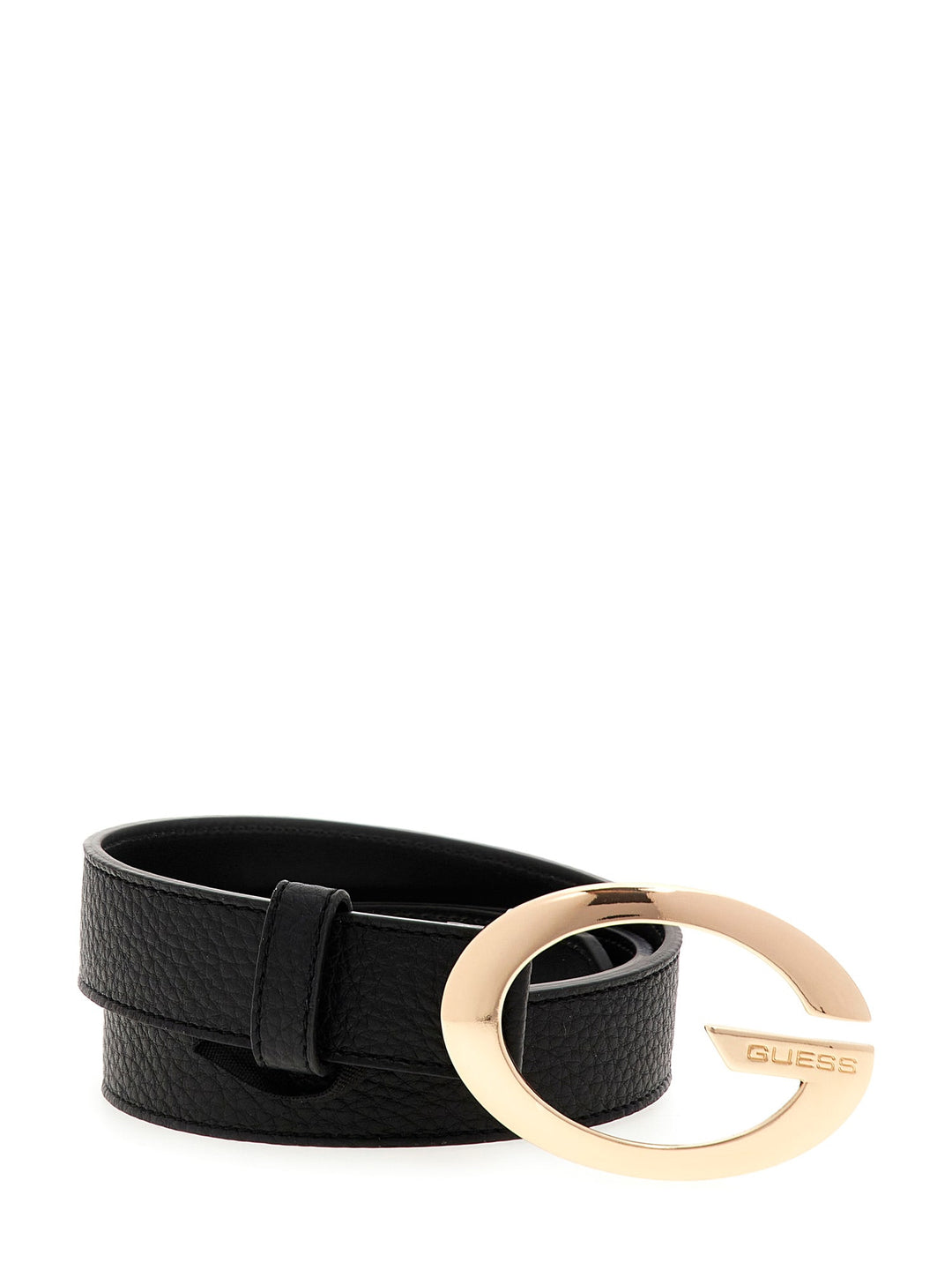 Guess Camden Golden G Logo Belt In Black For Women