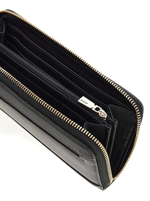 Guess Janie Slg Maxi Wallet In Black For Women