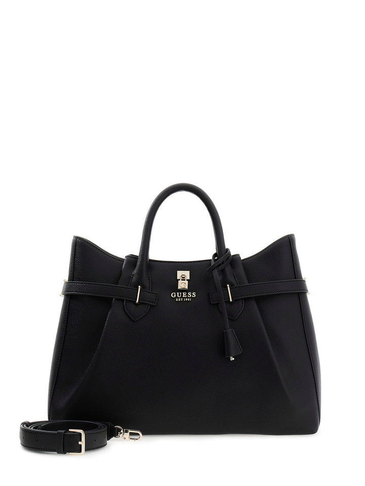 Guess Yesba Saffiano Handbag In Black For Women