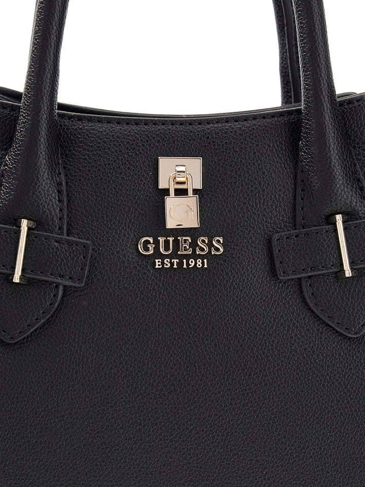 Guess Yesba Saffiano Handbag In Black For Women