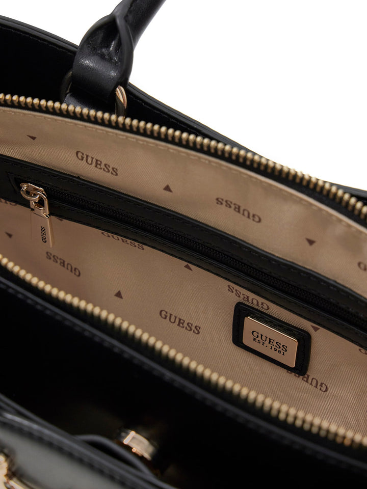 Guess Janie Adjustable Shoulder Strap Handbag In Black For Women