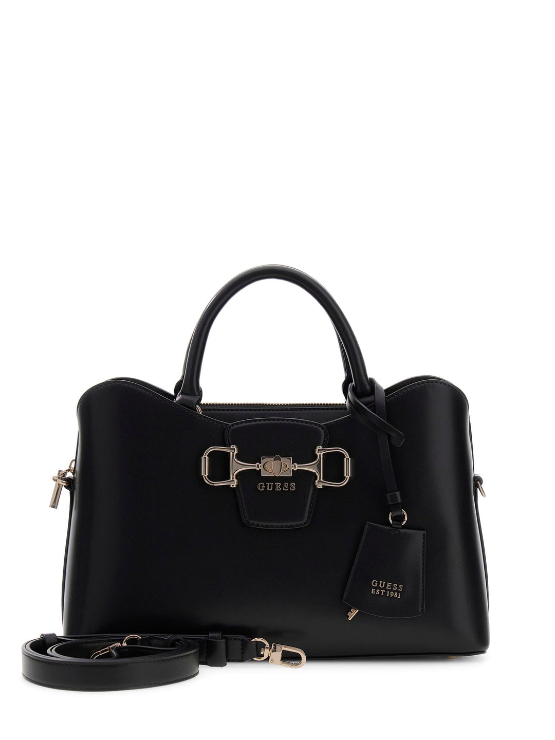 Guess Janie Adjustable Shoulder Strap Handbag In Black For Women