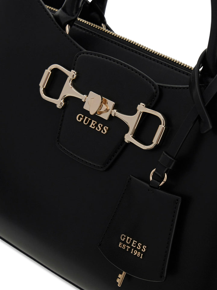 Guess Janie Adjustable Shoulder Strap Handbag In Black For Women
