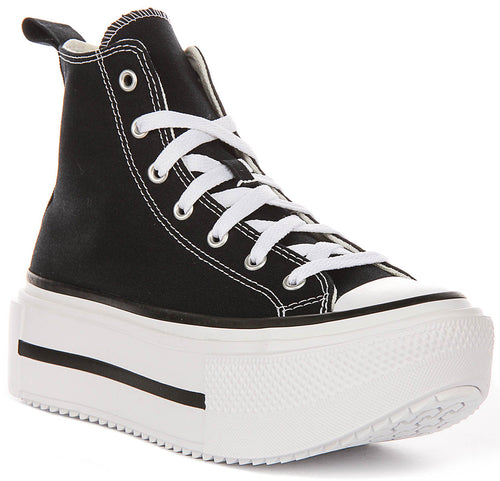 Converse Chuck Taylor A15867C All Star Double Stack Platform In Black For Juniors