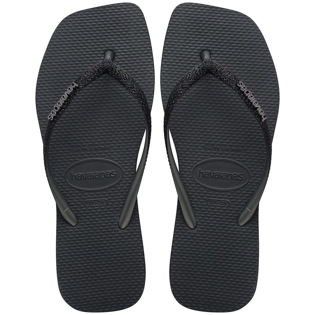 Havaianas Slim Square Sparkle In Black For Women