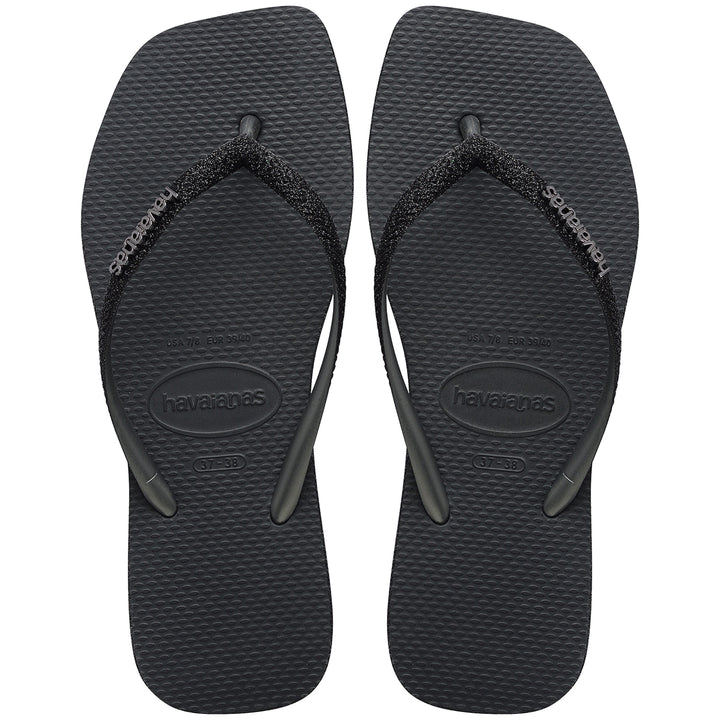 Havaianas Slim Square Sparkle In Black For Women