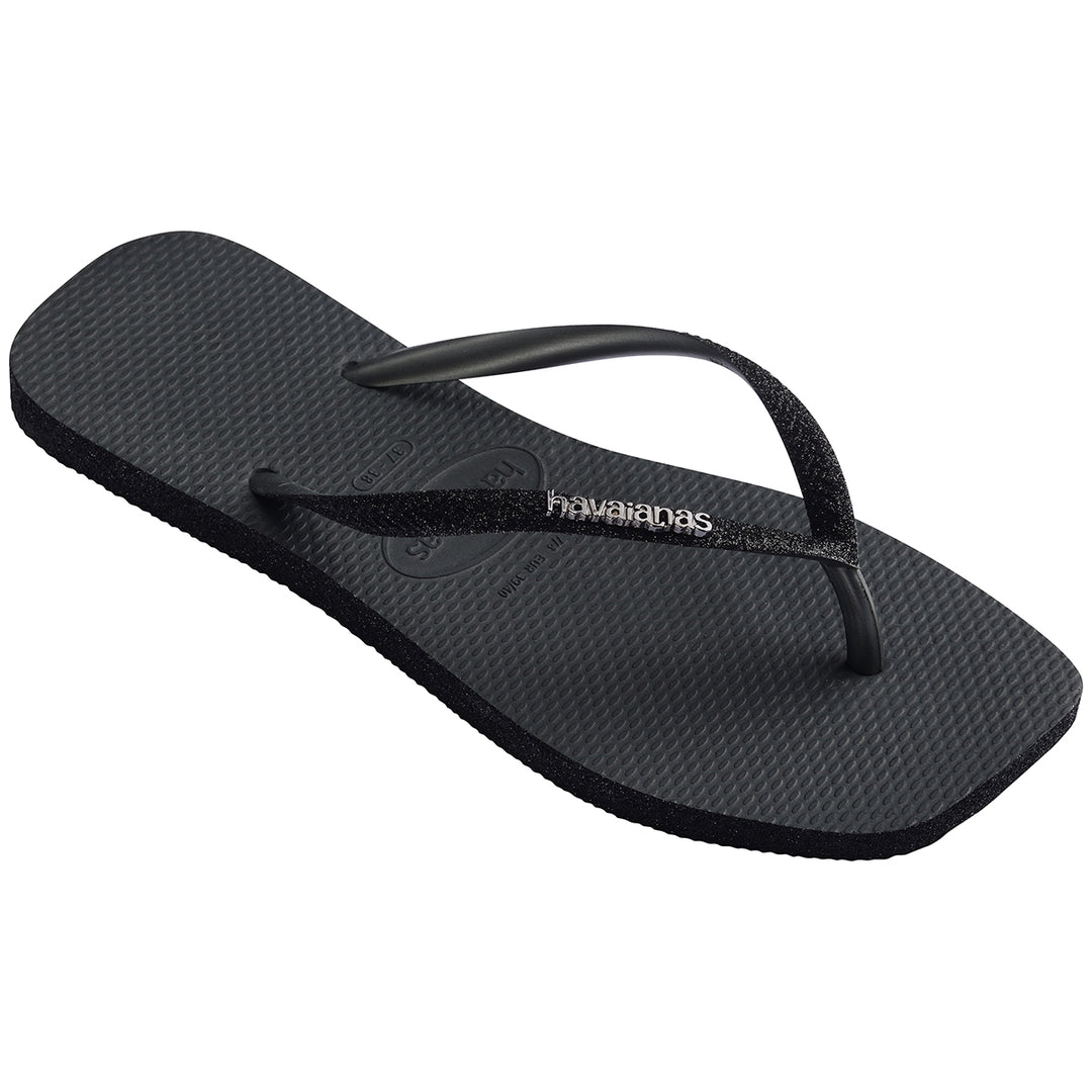 Havaianas Slim Square Sparkle In Black For Women
