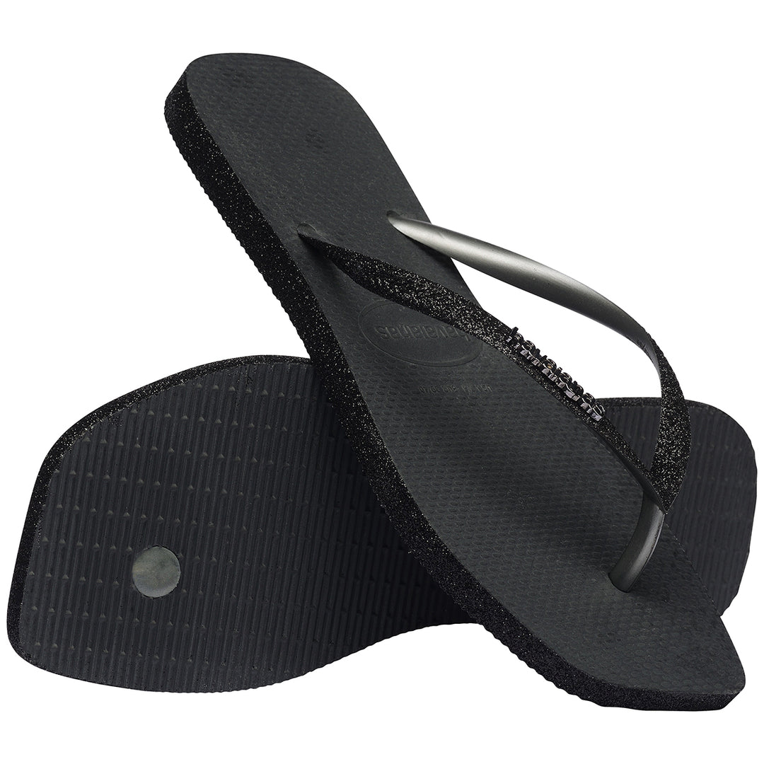 Havaianas Slim Square Sparkle In Black For Women