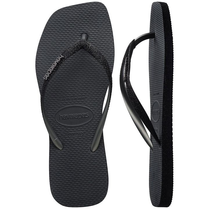 Havaianas Slim Square Sparkle In Black For Women