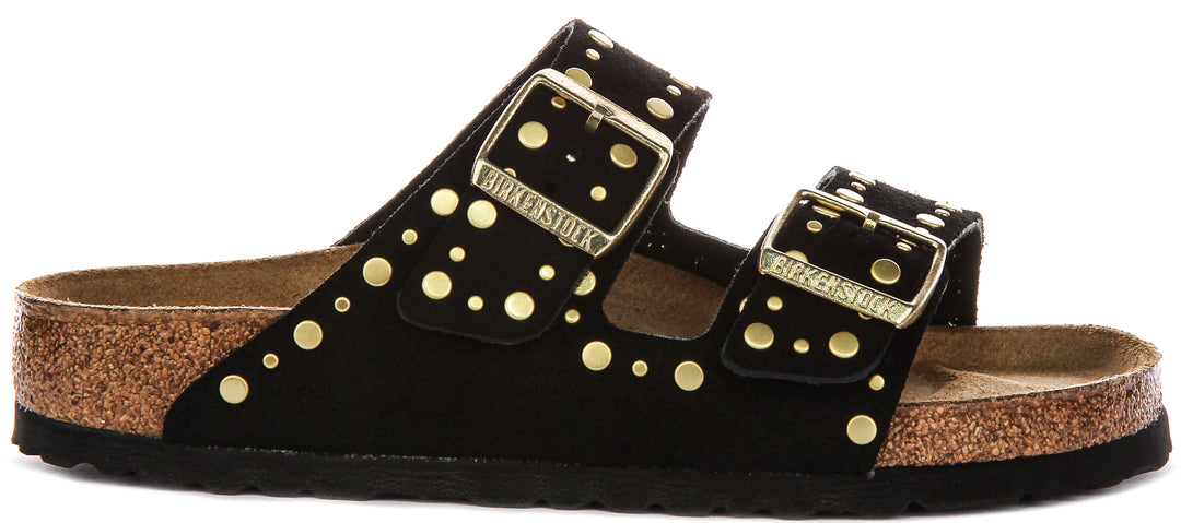 Birkenstock Arizona Rivet In Black For Women | Regular Fit