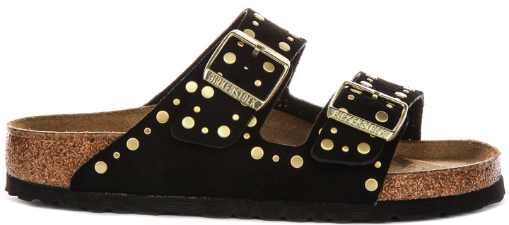 Birkenstock Arizona Rivet In Black For Women | Regular Fit