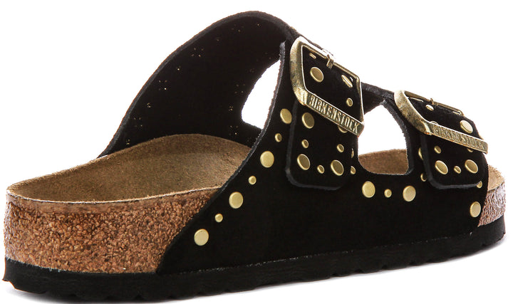 Birkenstock Arizona Rivet In Black For Women | Regular Fit