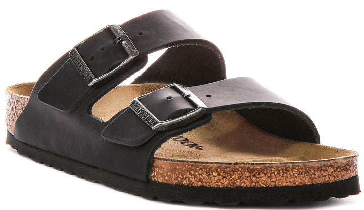 Birkenstock Arizona Bs In Black Leather | Regular Fit