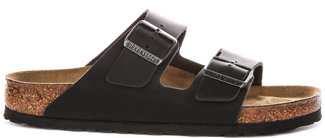 Birkenstock Arizona Bs In Black Leather | Regular Fit