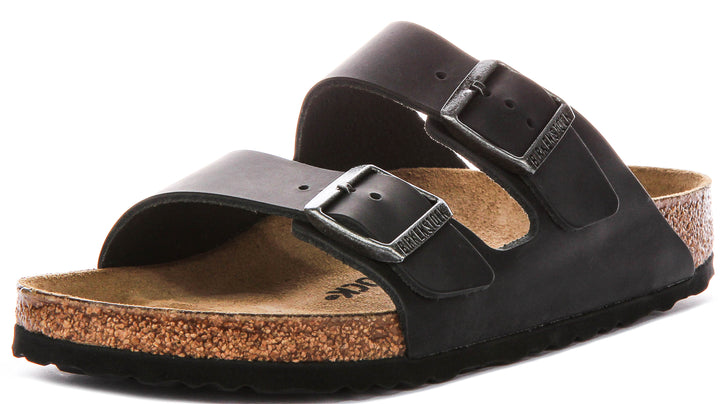 Birkenstock Arizona Bs In Black Leather | Regular Fit