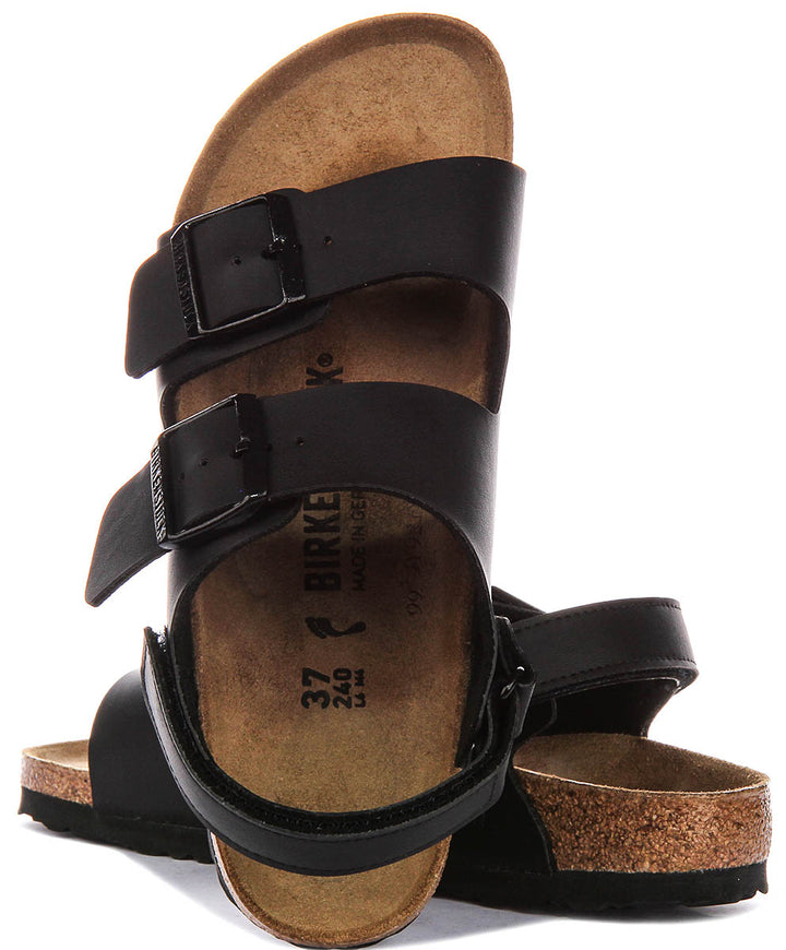 Birkenstock Milano Kids In Black For Juniors | Narrow Fit
