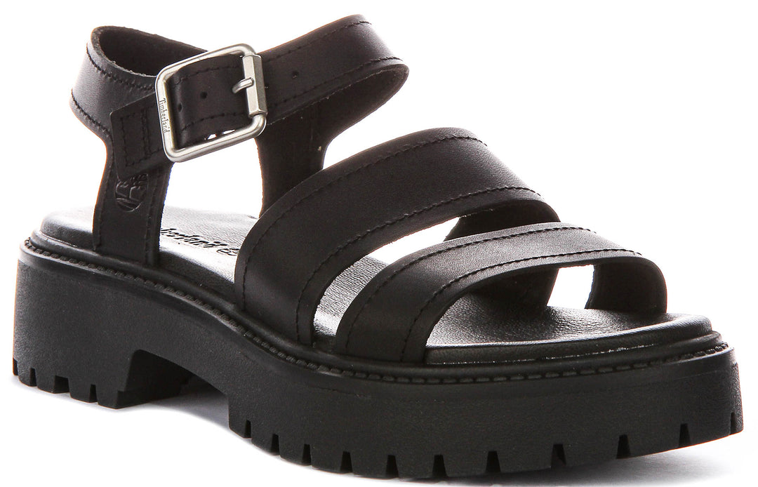 Timberland Stone Street Back Strap Sandal In Black For Women