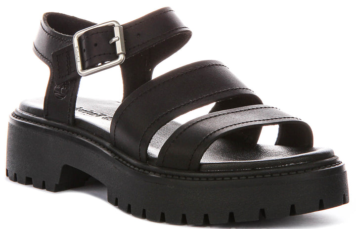 Timberland Stone Street Back Strap Sandal In Black For Women