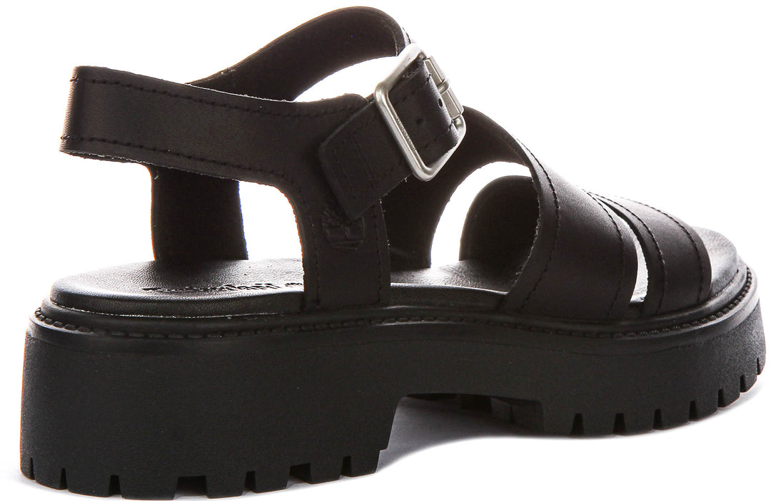 Timberland Stone Street Back Strap Sandal In Black For Women