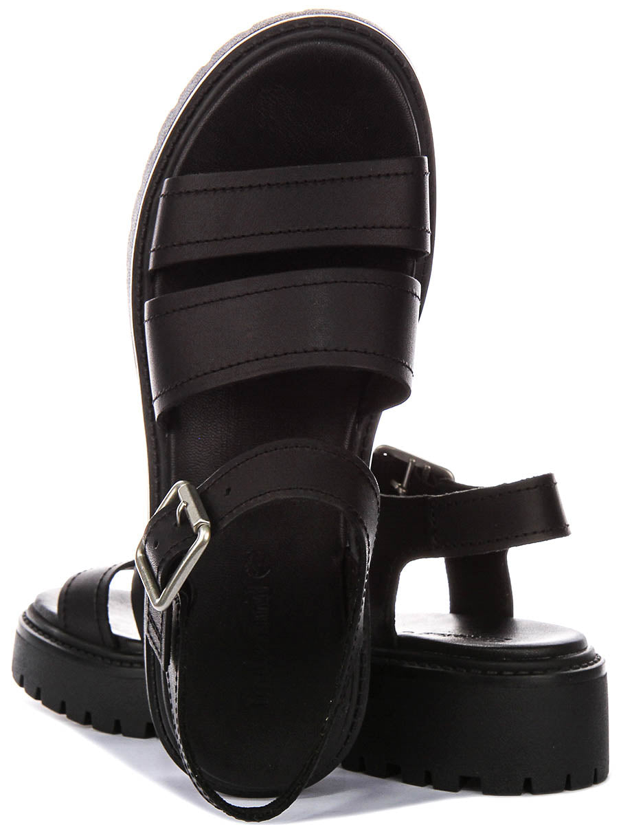 Timberland Stone Street Back Strap Sandal In Black For Women