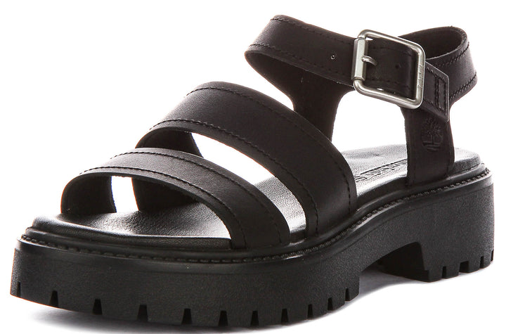 Timberland Stone Street Back Strap Sandal In Black For Women