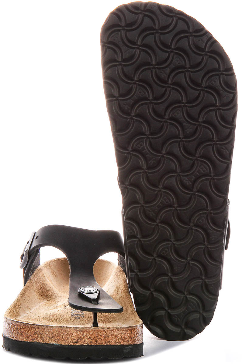 Birkenstock Gizeh Bs In Black Leather | Regular Fit